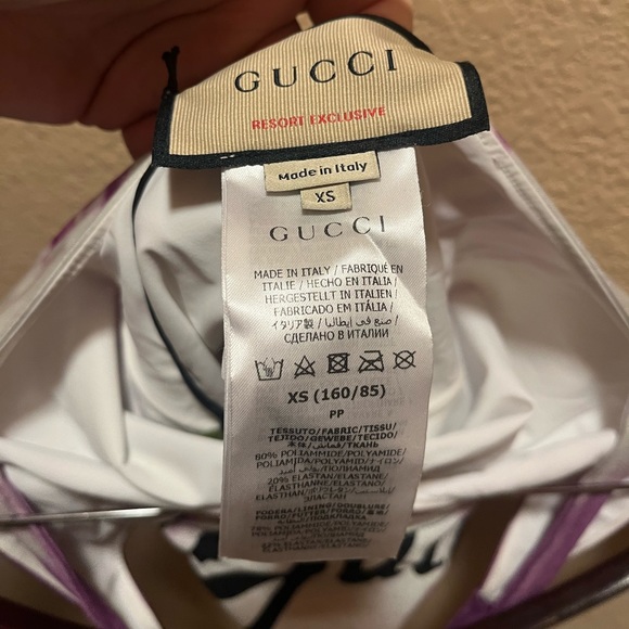 New Gucci Multicolor Logo One Piece Swimsuit - Picture 9 of 9